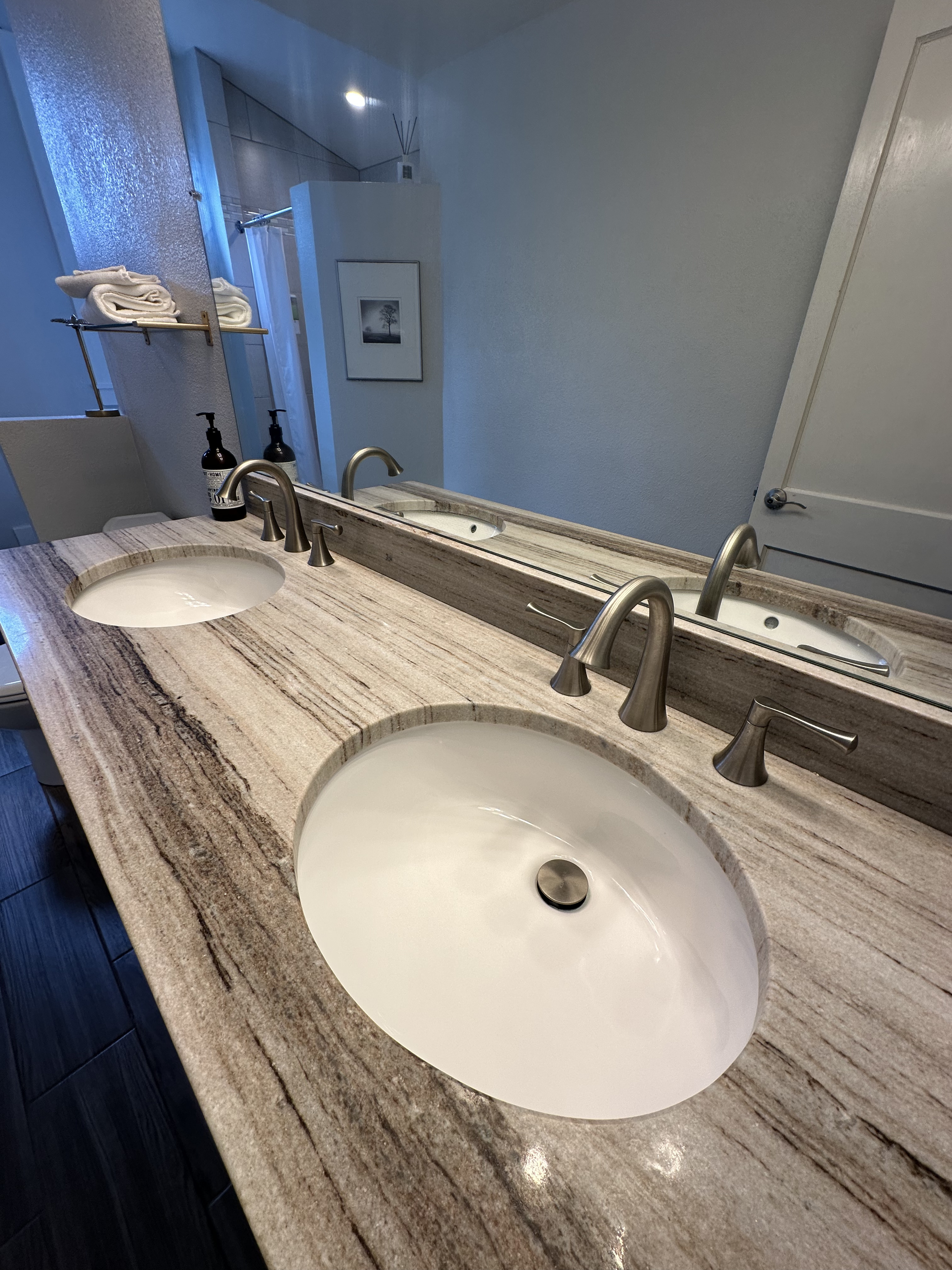 Bathroom vanity after cleaning